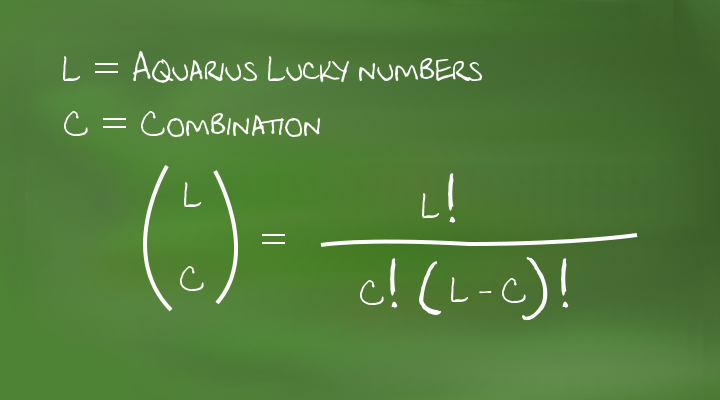 Aquarius lucky numbers and the combination formula