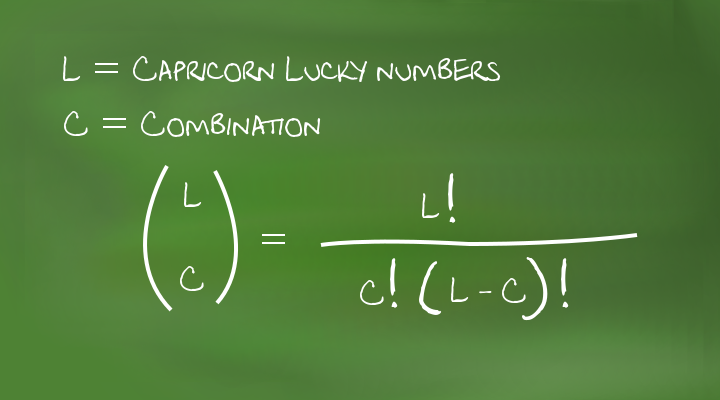 Capricorn lucky numbers and the combination formula