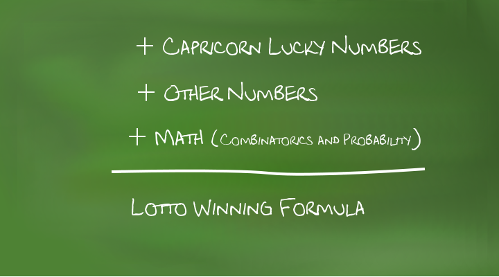 Capricorn lucky numbers + other numbers + mathematics = Winning lotto formula