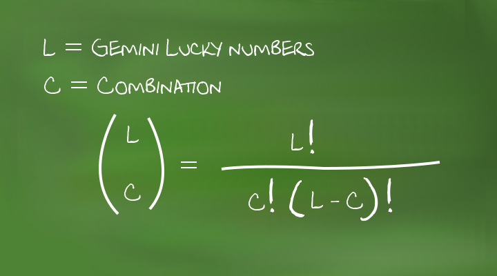 Gemini Lucky Numbers and the combination formula