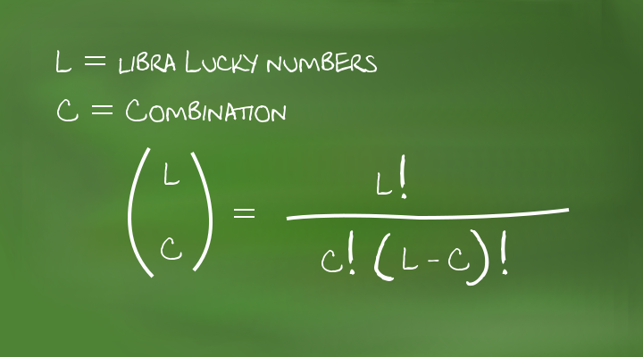 Libra lucky numbers and the combination formula