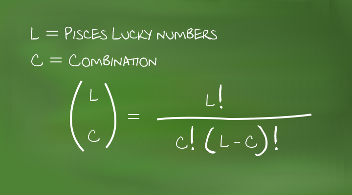 Pisces lucky numbers and the combination formula